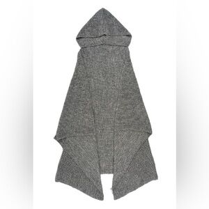Barnes & Noble Grey Knit Reading Poncho - Adult Cozy Hooded Wearable Blanket